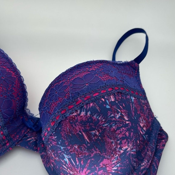 Just Be Push Up Bra Blue and Pink with Lace size 38 C - Picture 3 of 5
